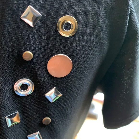 Tiana B Mixed Media Dress Petite Large Blk/Print - Picture 3 of 8